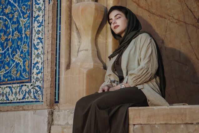 Female Sitting in a Mosque at Tehran, Iran